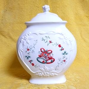 Winterberry Christmas Bell cookie jar